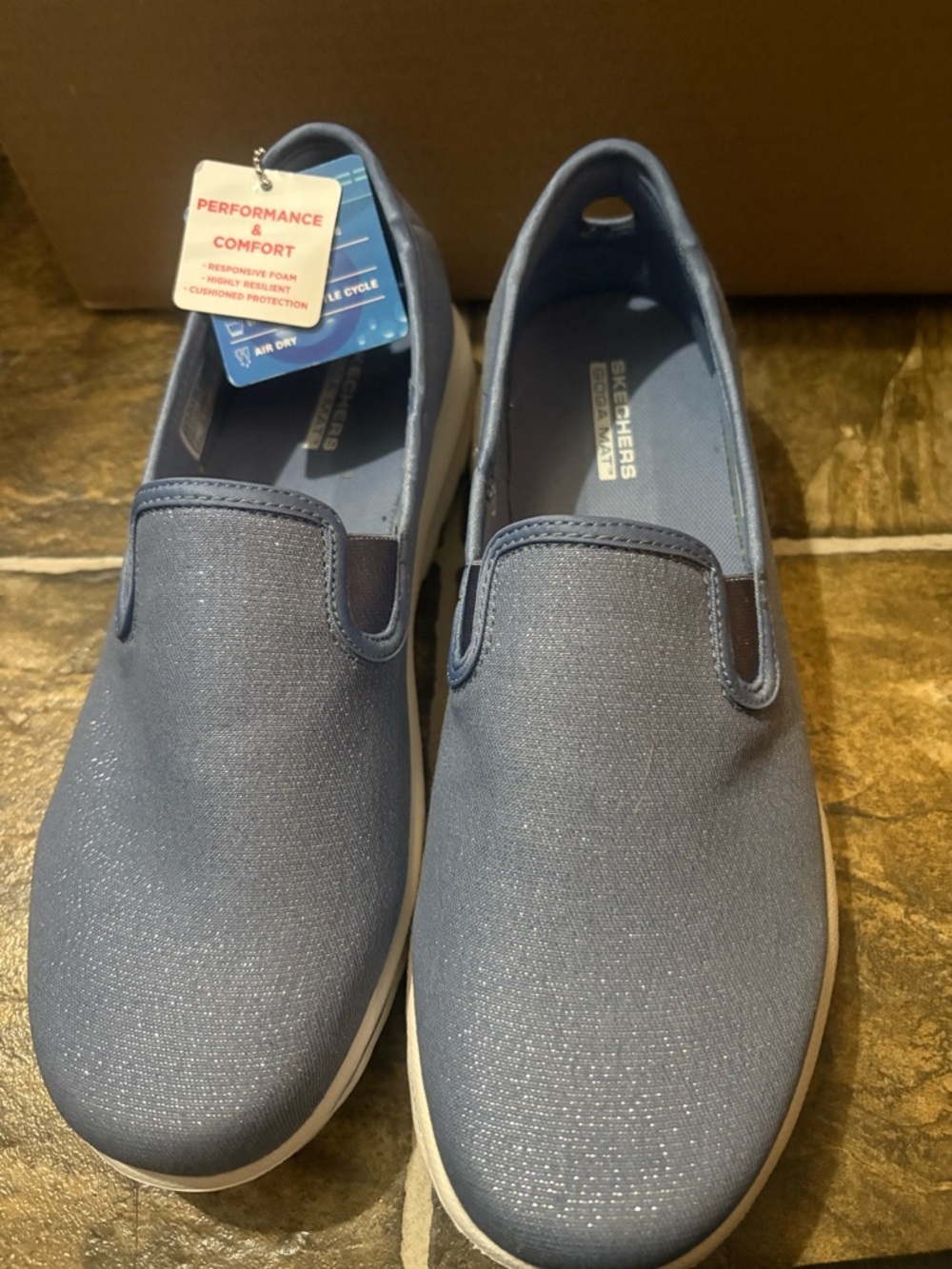 Skechers Slip-On Loafers in Light Blue